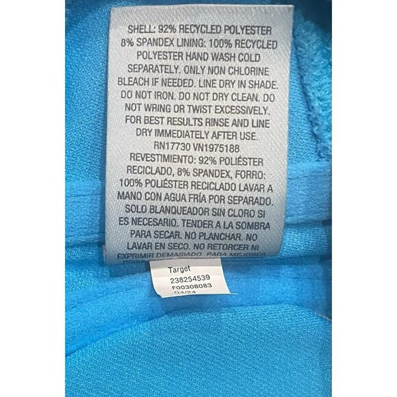 Shade And Shore Bikini Top 36B Cheeky Bottom Large Jacquard Textured Blue NWT - Picture 13 of 13